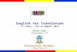 English for Translation Class1 Module1  (20120909).ppt