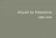 Aliya to Palestine (1886 - 1938)