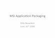 MSI Application Packaging