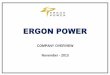 ERGON POWER S a C - Company Overview - November 2013