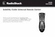 Radio Shack Remote Control Manual