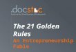 Powerpoint Presentation for 21 Golden Rules for Entrepreneurship