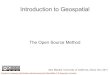 Introduction to Geospatial - The open source method