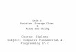 Diploma ii  cfpc u-4 function, storage class and array and strings