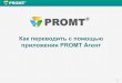 Как переводить с помощью PROMT Агент в PROMT Translation Server 10
