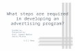 What are the steps required in developing an advertising program