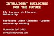 Prof Derek Clements-Croome - INTELLIGENT BUILDINGS FOR THE FUTURE