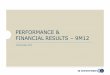 IS Investment - Performance & Financial Results - 9M12