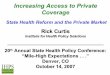 Increasing Access to Private Coverage: State Health Reform and the Private Market