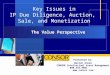 Key Issues in IP Due Diligence, Auction, Sale, and Monetization