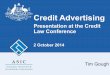 Tim Gough - ASIC - ASIC action on credit advertising