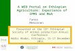 A Web portal on Ethiopian agriculture: Experience of IPMS and MoA