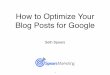 How to optimize blog posts for google