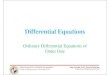 Differential Equations - ODE of First Order