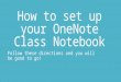 How to Set Up Your OneNote Class Notebook