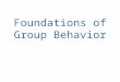 6 -Foundations of Group Behavior organisational behaviour