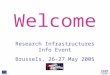 Welcome Research Infrastructures Info Event Brussels, 26-27 May 2005