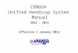 CONGU® Unified Handicap System Manual 2012 – 2015 Effective 1 January 2012