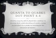 QUANTA TO QUARKS DOT POINT 4.4 Identity ways by which physicists continue to develop their understanding of matter, using accelerators as a probe to investigate