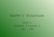 Earth’s Structure Unit C Chapter 7 Lesson 1 C38 – C45