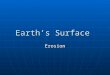 Earth’s Surface Erosion. Vocabulary Erosion- the process that wears down and carries away rocks and soil Erosion- the process that wears down and carries