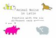 Animal Noises in Latin Practice with the six different verb endings