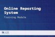 Online Reporting System Copyright © 2014 American Institutes for Research. All rights reserved. Training Module