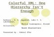 1 Colorful XML: One Hierarchy Isn't Enough Authors : H. V. Jagadish, Laks V. S. Lakshmanan, Monica Scannapieco, Divesh Srivastava, Nuwee Wiwatwattana Presented