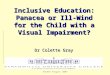 EECERA Prague: 2007 Inclusive Education: Panacea or Ill-Wind for the Child with a Visual Impairment? Dr Colette Gray