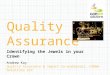 Andrew Kay Quality Assurance & Impact Co-ordinator, CANWe Solutions CIC Quality Assurance Identifying the Jewels in your Crown