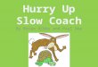 Hurry Up Slow Coach By Brian Gibbs and Paul Dee Hurry Up Slow Coach Now here’s a little story about a tortoise and a hare
