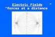 1 Electric Fields “forces at a distance”. 2 Electric Charges: Electric charge is a fundamental quantity that is responsible for all electric phenomena