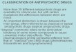 1 CLASSIFICATION OF ANTIPSYCHOTIC DRUGS More than 20 different antipsychotic drugs are available for clinical use, but with certain exceptions the differences
