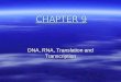 CHAPTER 9 DNA, RNA, Translation and Transcription