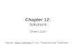 Chapter 12: Solutions Chem 1110 Figures: Basic Chemistry 3 rd Ed., Timberlake and Timberlake