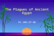 The Plagues of Ancient Egypt Ps 105:27-38. Ps 105:3-5 3 Glory in His holy name; Let the heart of those who seek the LORD be glad. 4 Seek the LORD and