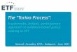 The “Torino Process”: A systematic, holistic, participatory approach to evidence-based policy making in VET General Assembly EVTA, Budapest, June 2011