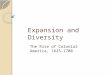 Expansion and Diversity The Rise of Colonial America, 1625-1700