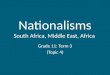 Nationalisms South Africa, Middle East, Africa Grade 11: Term 3 (Topic 4)