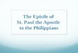 The Epistle of St. Paul the Apostle to the Philippians