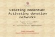 Creating momentum: Activating donation networks Dr. Regina Waters (@H20s) Kari Hanson Dr. Jonathan Groves (@grovesprof) Drury University Department of
