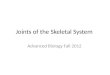 Joints of the Skeletal System Advanced Biology Fall 2012