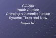 CC200 Youth Justice Creating a Juvenile Justice System: Then and Now Chapter Two