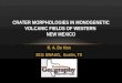 R. A. De Hon 2011 SWAAG, Austin, TX CRATER MORPHOLOGIES IN MONOGENETIC VOLCANIC FIELDS OF WESTERN NEW MEXICO