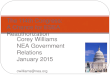 Corey Williams NEA Government Relations January 2015 cwilliams@nea.org The 114 th Congress: A Chance for ESEA Reauthorization