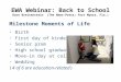 EWA Webinar: Back to School Dave Breitenstein (The News-Press; Fort Myers, Fla.) Milestone Moments of Life ∙ Birth ∙ First day of kindergarten ∙ Senior