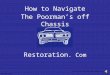 The Poorman’s off Chassis Restoration. Com Copyright 2004 Click your tool bar BACK button to exit How to Navigate