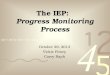 The IEP: Progress Monitoring Process October 29, 2013 Vickie Pitney Carey Raph