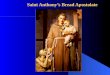 Saint Anthony’s Bread Apostolate. What’s It All About? It’s all about the Works of Mercy and they are the basis for the Apostolate! Let us start with