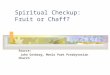 Spiritual Checkup: Fruit or Chaff? Source: John Ortberg, Menlo Park Presbyterian Church